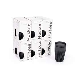 12x 12oz HuskeeCup with Lid - Charcoal