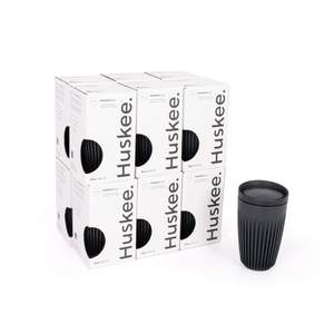 12x 12oz HuskeeCup with Lid - Charcoal