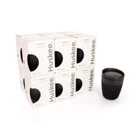 12x 8oz HuskeeCup with Lid - Charcoal
