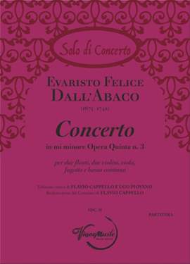 Felice Evaristo Dall'Abaco: Concerto in mi minore Opera Quinta n. 3