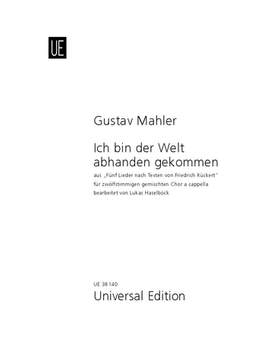 Mahler, G: Ich bin der Welt abhanden gekommen