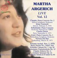 Martha Argerich, Vol.12: Chopin, Schumann, Liszt, Toronto Recital 1978