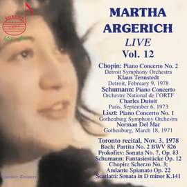 Martha Argerich, Vol.12: Chopin, Schumann, Liszt, Toronto Recital 1978