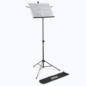 On stage music stand and bag