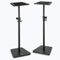 On stage wood monitor stands black pair