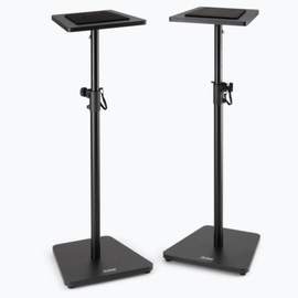 On stage wood monitor stands black pair