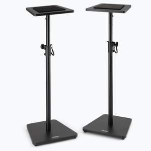On stage wood monitor stands black pair