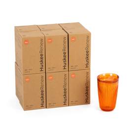 12 x 12oz HuskeeRenew Cups with lids - Amber