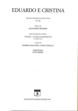 Gioachino Rossini: Eduardo e Cristina