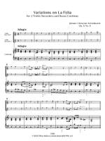 Schickhardt, Johann: Variations on La Folia, Op. 6 No. 6 Product Image