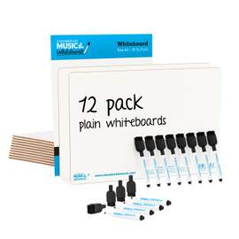 Chamberlain Music A4 mini dry-wipe whiteboard - 12 pack