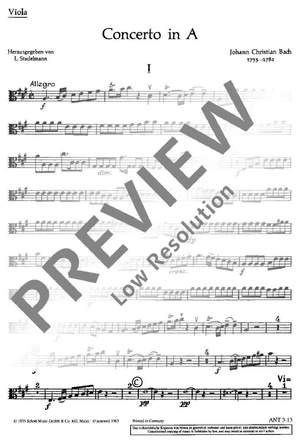 Bach, Johann Christian: Concerto A Major