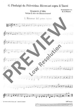 Palestrina, Giovanni Pierluigi da: Ricercari