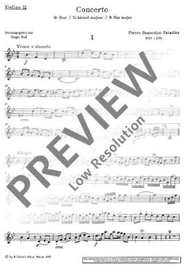 Paradisi, P D: Concerto B flat Major B flat major