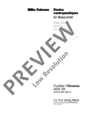 Kelemen, Milko: Etudes contrapuntiques