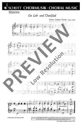 Haydn, Johann Michael: Ein Lob- und Danklied