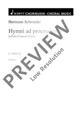 Schroeder, Hermann: Hymni ad processionem in Festo Corporis Christi