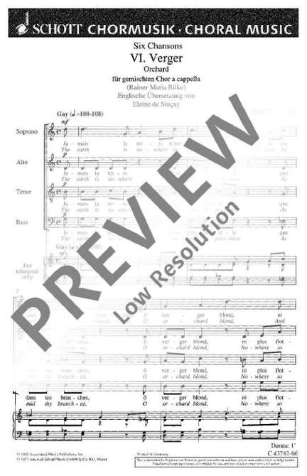 Hindemith, Paul: Six Chansons