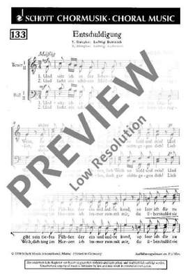 Silcher, Friedrich: Entschuldigung
