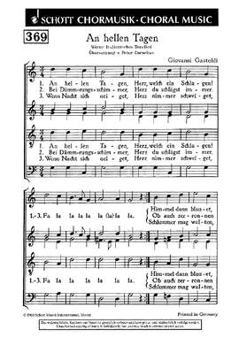 Gastoldi, Giovanni Giacomo: An hellen Tagen