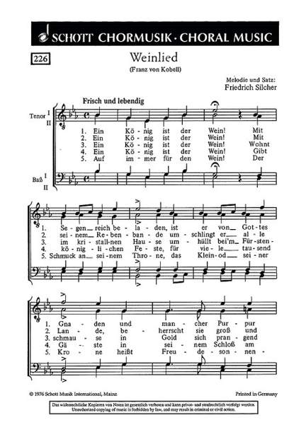 Silcher, Friedrich: Weinlied
