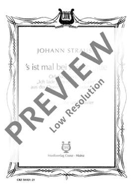 Strauß (Son), Johann: 's ist 'mal bei mir so Sitte