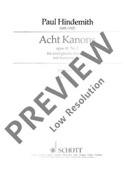 Hindemith, Paul: 8 Canons op. 45/2