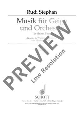 Stephan, R: Music for Violin and Orchestra