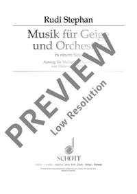 Stephan, R: Musik für Geige und Orchester