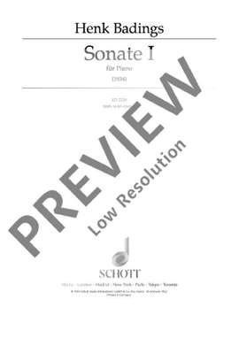 Badings, Henk: Sonata I