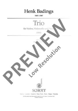 Badings, Henk: Piano Trio