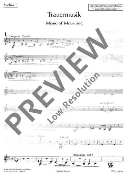 Hindemith, P: Trauermusik
