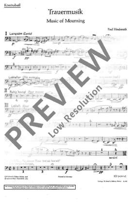 Hindemith, Paul: Trauermusik