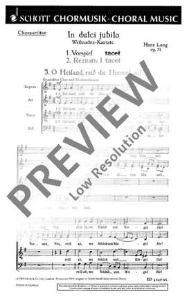 Lang, Hans: In dulci jubilo op. 51