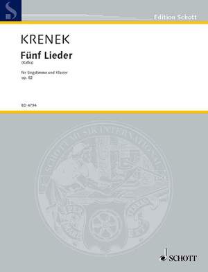 Křenek, Ernst: 5 Lieder nach Kafka op. 82