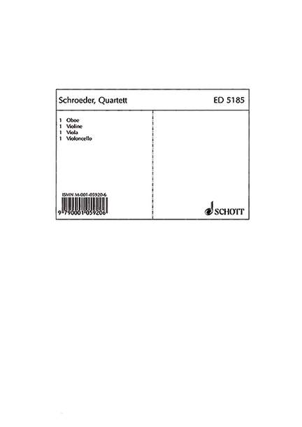 Schroeder, Hermann: Quartet op. 38