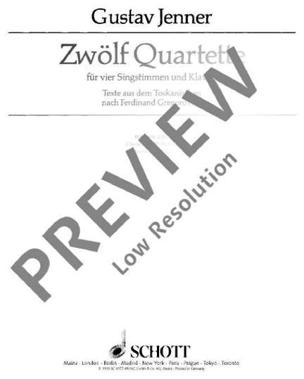Jenner, C U G: Zwölf Quartette Issue 1