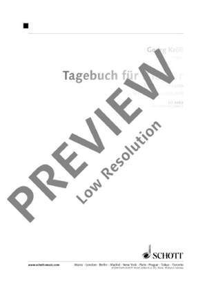 Kroell, Georg: Tagebuch für Klavier
