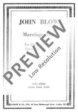 Blow, John: Marriage Ode