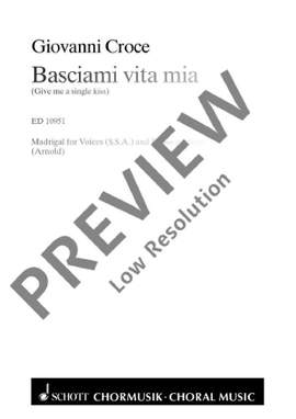 Croce, Giovanni: Basciami Vita Mia (Give Me a Single Kiss)
