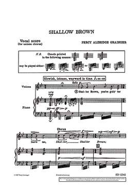 Grainger, George Percy Aldridge: Shallow Brown