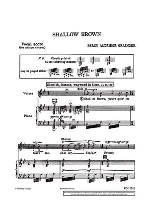 Grainger, George Percy Aldridge: Shallow Brown