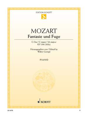 Mozart, Wolfgang Amadeus: Fantasy and Fugue C major KV 394 [383 a]