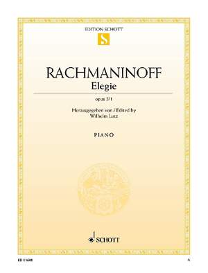 Rachmaninoff, Sergei Wassiljewitsch: Elegy op. 3/1