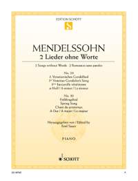 Mendelssohn Bartholdy, Felix: Songs without Words op. 62/5 and 6