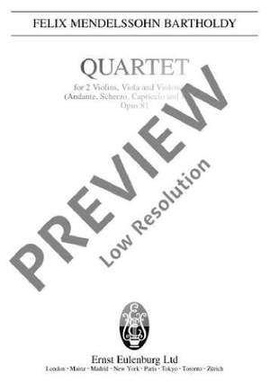 Mendelssohn Bartholdy, Felix: String Quartet E major op. 81