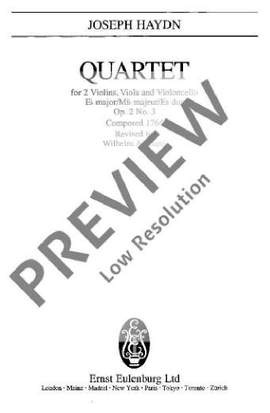 Haydn, Joseph: String Quartet Eb major op. 2/3 Hob. III: 9