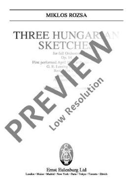 Rózsa, Miklós: 3 Hungarian Sketches op. 14