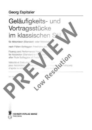 Espitalier, Georg: Fluency and Performance Pieces in the Classical Styyle