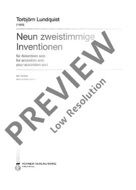 Lundquist, T: Neun zweistimmige Inventionen